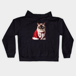 Siamese cat santa Kids Hoodie